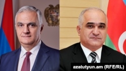 The agreement was reached during the eighth round of talks between Armenian Deputy Prime Minister Mher Grigorian (left) and his Azerbaijani counterpart, Shahin Mustafayev. (file photo)