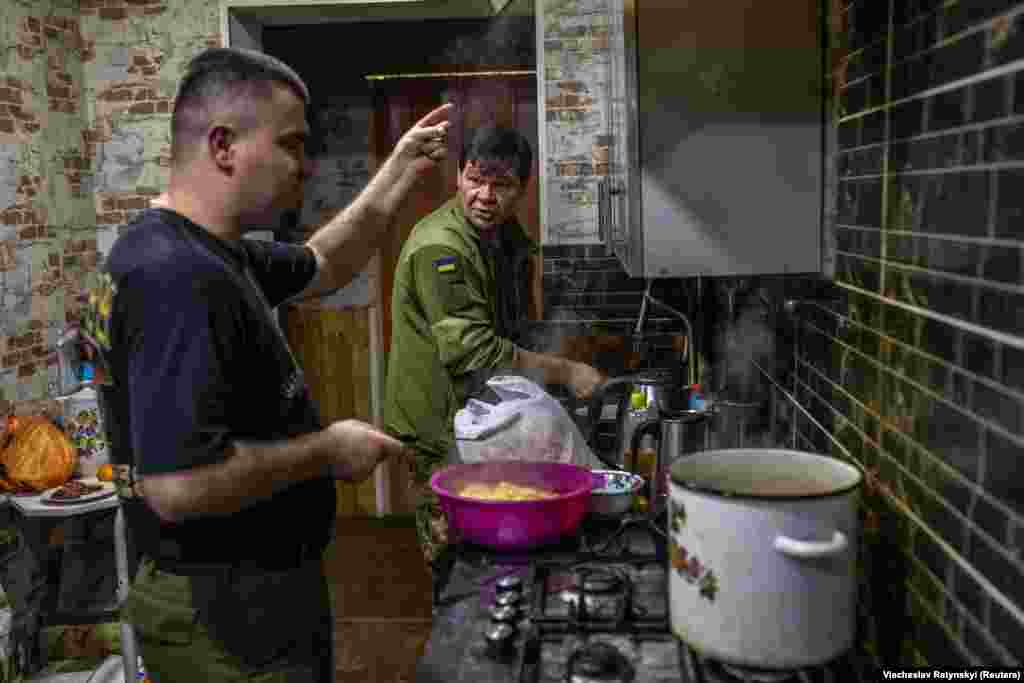 A traditional Christmas Eve dinner is prepared by Ukrainian service members on December 24.  The change brings Ukraine's Orthodox believers in line with the country's Catholics, who earlier this year approved a similar change in calendars.
