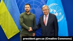 Президент Украины Владимир Зеленский и генеральный секретарь ООН Антониу Гутерриш 