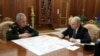 Russian President Vladimir Putin (right) meets with his Defense Minister Sergei Shoigu in Moscow earlier this year.