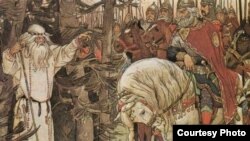 Фрагмент картины Виктора Васнецова "Встреча Олега с кудесником"