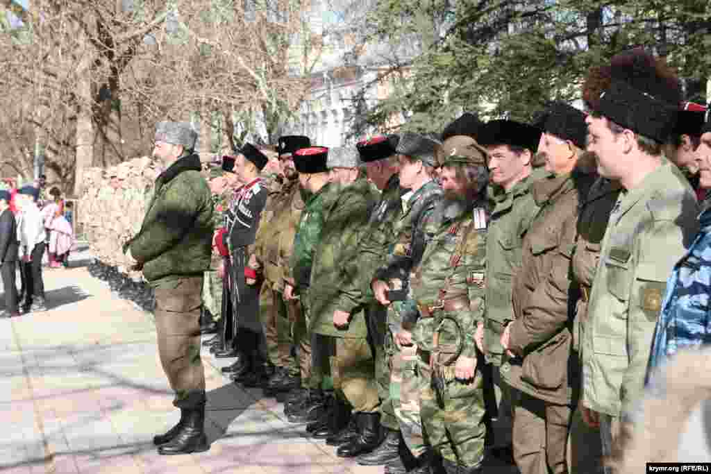 Празднование второй годовщины создания «самообороны» Крыма в Симферополе, 23 февраля 2016 года