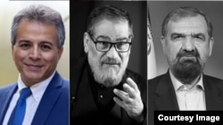 Mehrzad Boroujerdi (lijevo) optužio je iranske zvaničnike Alija Shamkhanija (u sredini) i Mohsena Rezaeija za atentat na njegovog oca.