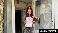 Елена Горбань после бракосочетания с Азатом Мифтаховым