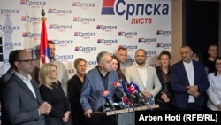 Zlatan Elek, lider Srpske liste, na konferenciji te stranke u Severnoj Mitrovici, oktobar 2025