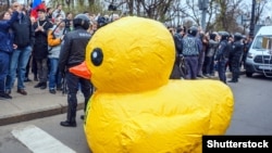 Акция протеста против режима Владимира Путина