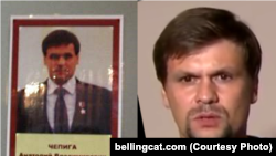 The photo of Anatoly Chepiga (left) shows a man resembling the man identified as Ruslan Boshirov (right) on the RT interview.