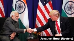 د امریکا ولسمشر ډونلډ ټرمپ او د هند وزیراعظم نریندرا مودي. (انځور: ارشیف)