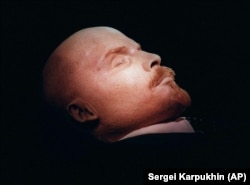 The embalmed body of Vladimir Lenin is on display in his tomb on Moscow's Red Square.