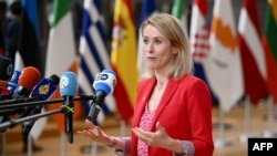 Șefa diplomației UE, Kaja Kallas, spune că apreciază sancțiunile impuse de SUA împotriva Rusiei. 23 octombrie, 2025.