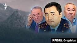 Нурбол Назарбаев (на переднем плане), сын покойного Болата Назарбаева (справа), младшего брата экс-президента Нурсултана Назарбаева (слева)