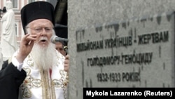 Вселенский патриарх Варфоломей I во время чествования памяти жертв голодомора 1932-33 годов. Киев. Июль 2008