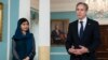 Malala Yousafzai with U.S. Secretary of State Antony Blinken in Washington D.C. on December 6.