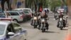 «Начныя ваўкі» ў суправаджэньні ДАІ едуць па Берасьці, архіўнае фота